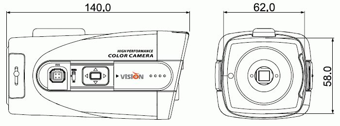 Размеры видеокамеры VC57D15