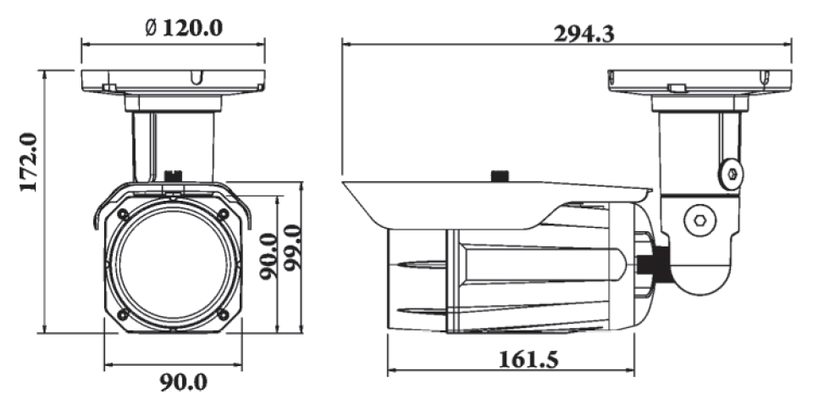 Размеры видеокамеры VN80S-VFA49