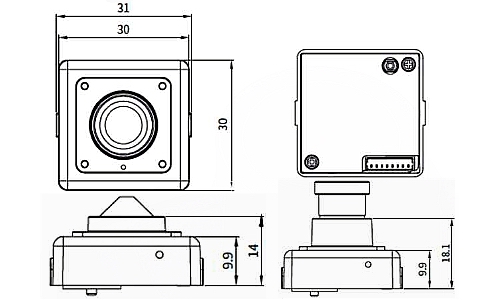 Размеры камеры видеонаблюдения DQ3-F6330HMI