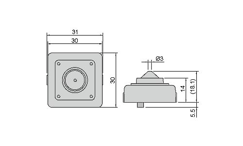 Размеры камеры видеонаблюдения VCQ-P3A2W-P4-43