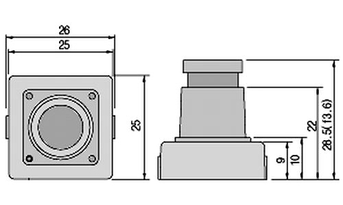 Размеры камеры видеонаблюдения VCQ2-F222H