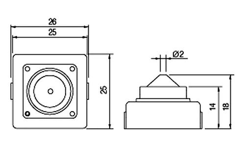 Размеры камеры видеонаблюдения VCQ2-P222H-P4-28