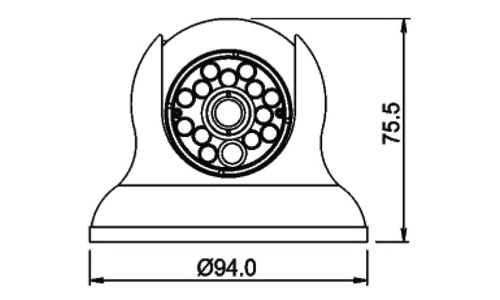 Размеры камеры видеонаблюдения VD70EH-36IR